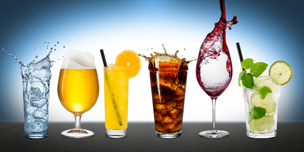 Různé druhy nápojů 