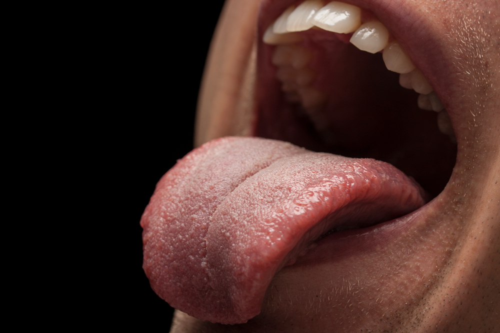Vyplazený jazyk z úst